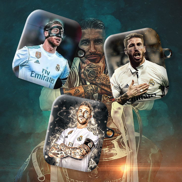 와우박스 레알마드리드 세르히오 라모스(Sergio Ramos Garcia) 커스텀 축구 에어팟 버즈 하드 케이스