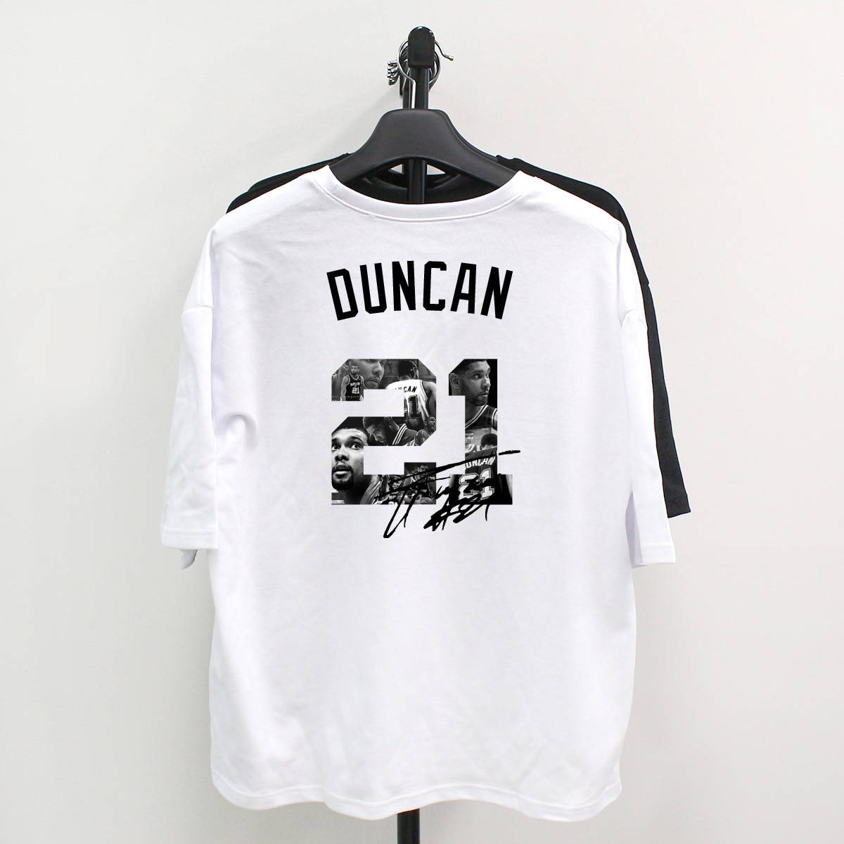 와우박스 주문제작 샌안토니오 스퍼스 레전드 팀 던컨 오버핏 농구 티셔츠